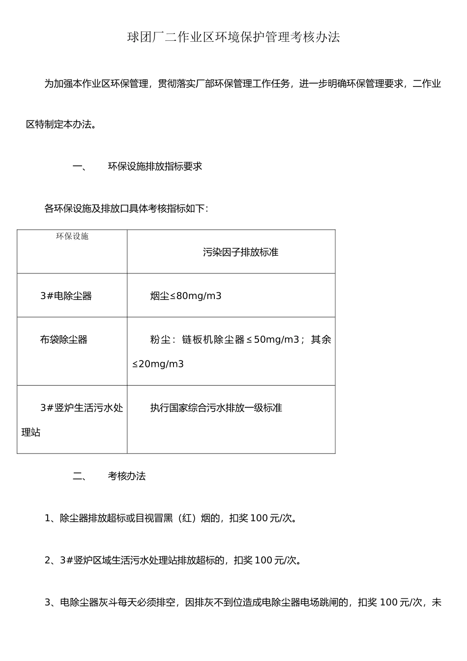 二作业区环境保护管理考核办法_第1页