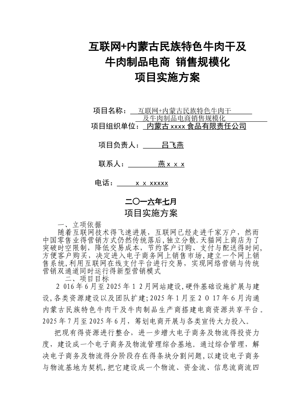 互联网 项目实施方案_第1页