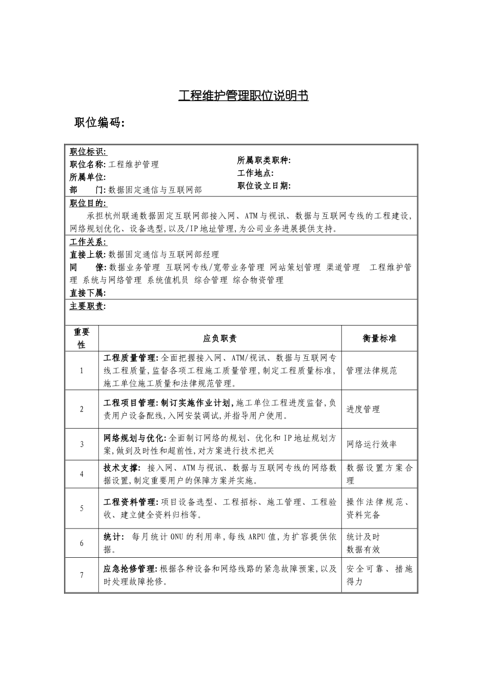 互联网部工程维护管理岗位职责_第2页
