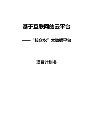 互联网项目计划书