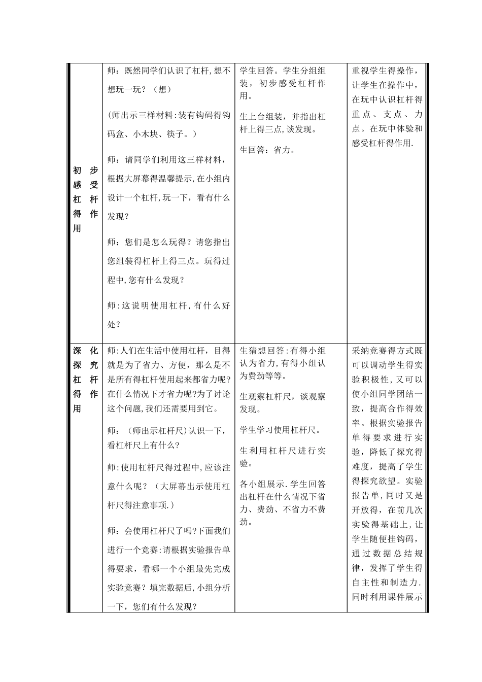 五年级下册科学教案杠杆_青岛版（六年制）_第3页
