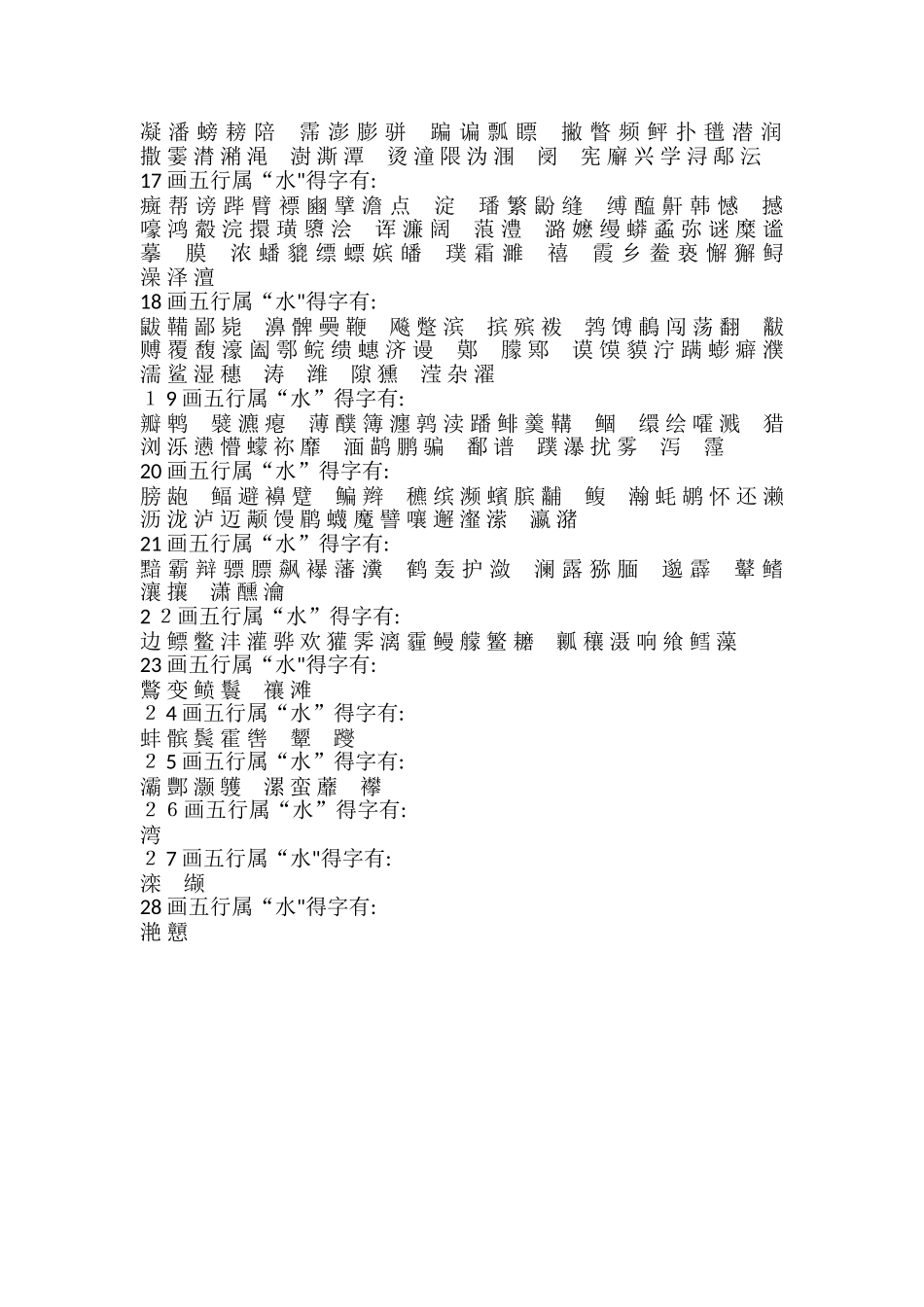五行属水的字大全_第3页