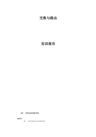 交换与路由实训报告