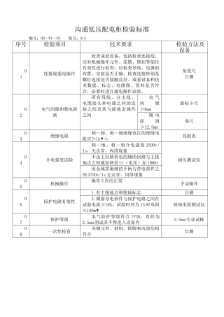 交流低压配电柜检验标准