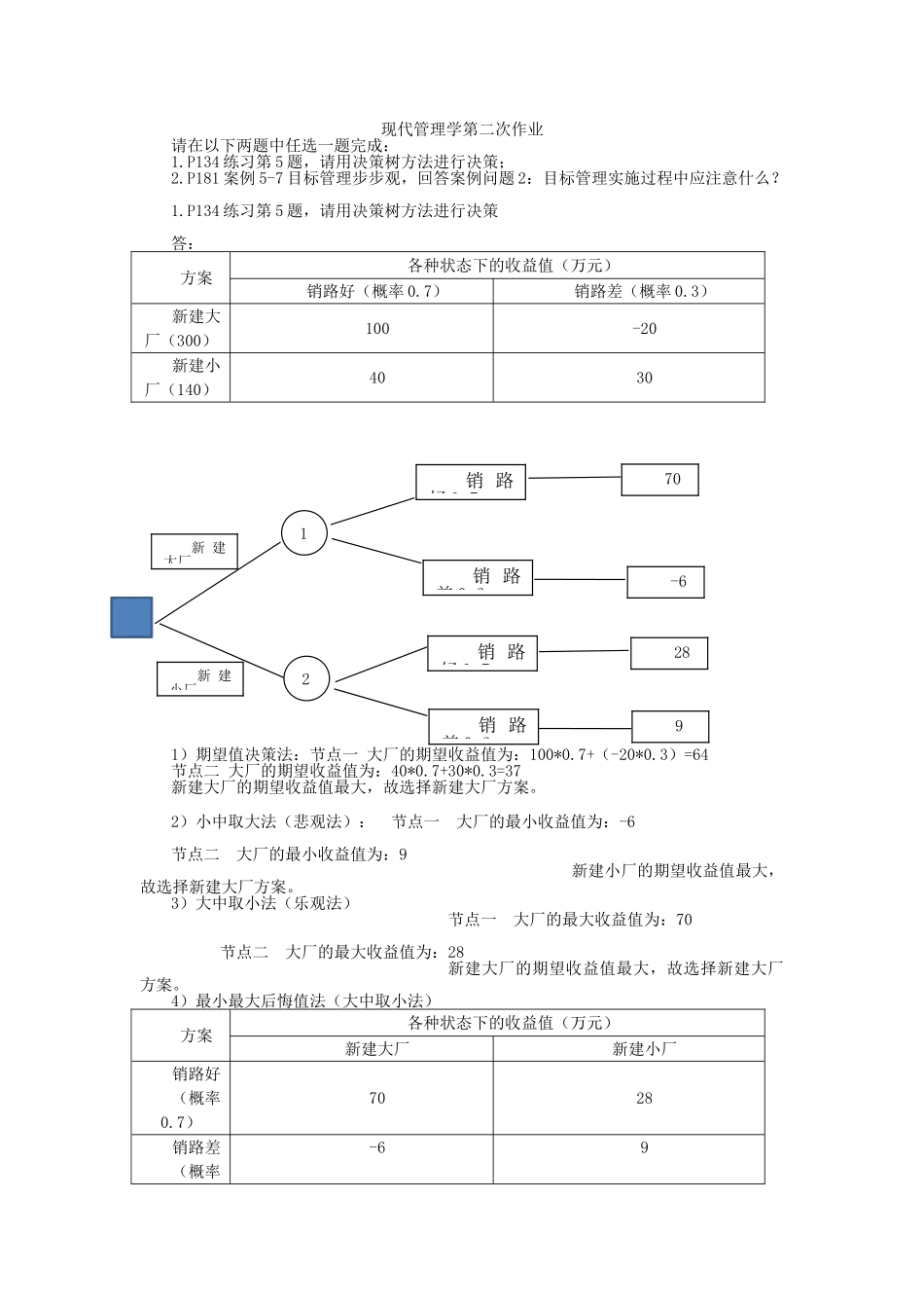 交通大学网络教育现代管理学第二次作业_第1页