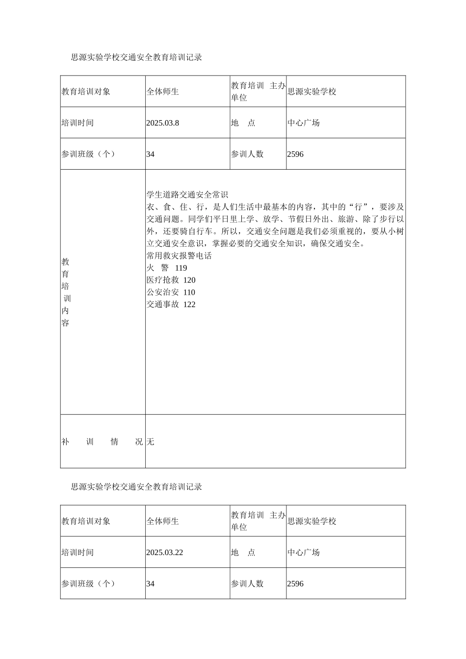 交通安全教育培训记录_第1页