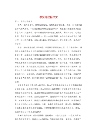 享受这过程作文