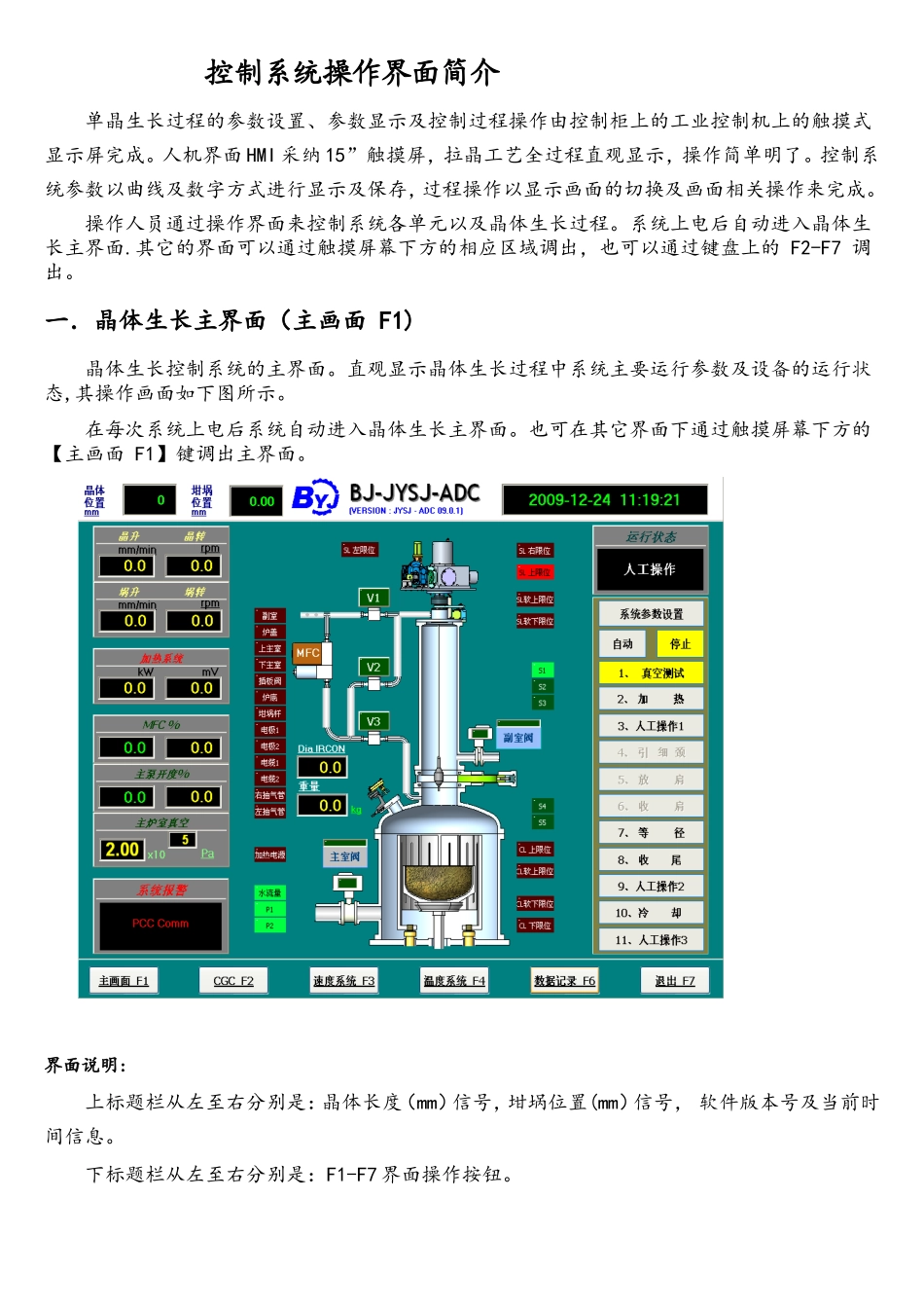 京仪单晶炉电气控制系统软件使用说明书_第1页