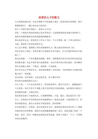 亲爱的儿子的散文