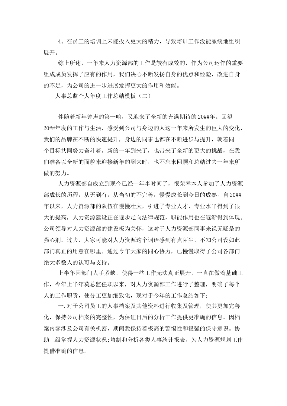 人事总监个人年度工作总结模板_第3页