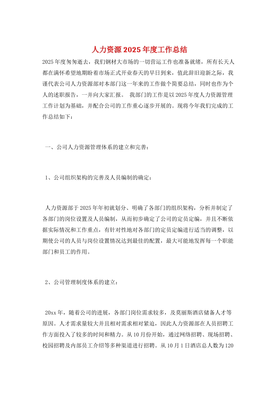 人力资源2025年度工作总结_第1页