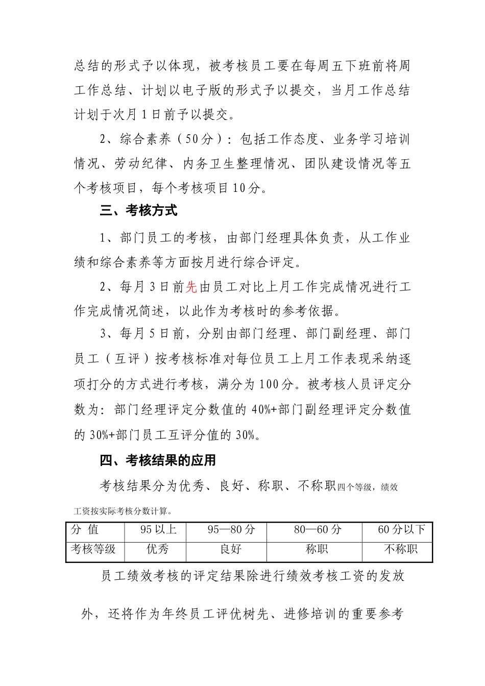 人力资源部员工绩效考核办法_第2页
