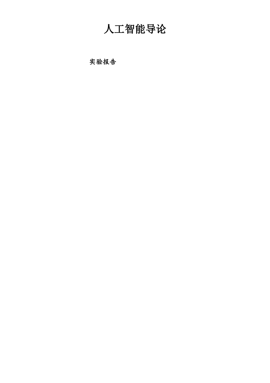 人工智能导论实验_第1页