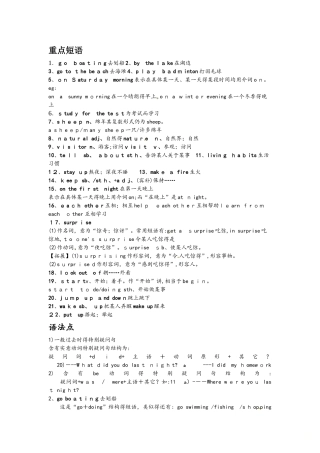 人教七年级下unit12重难点讲解以及练习