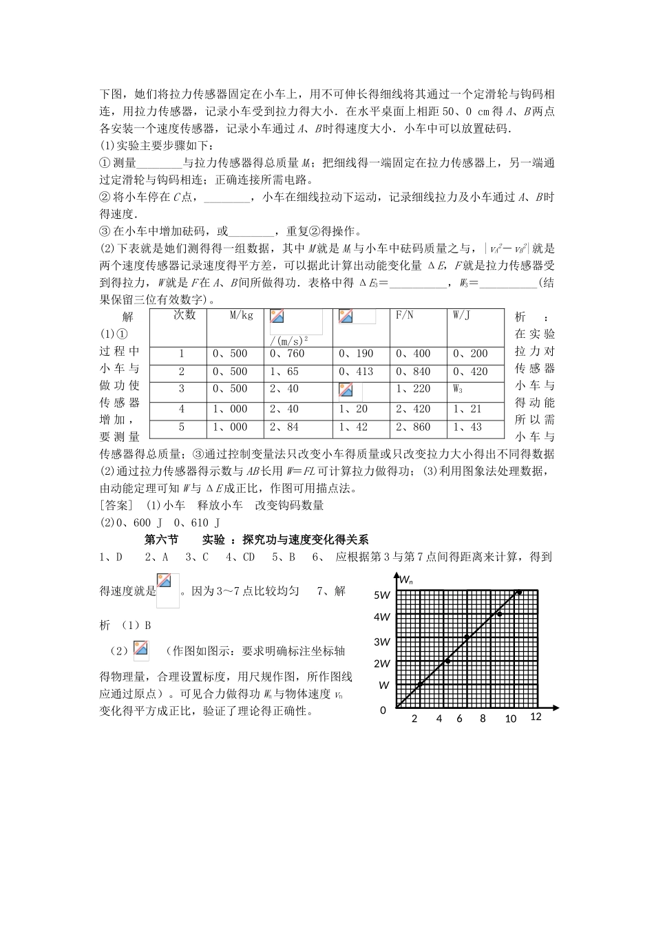 人教新课件实验：探究功与速度变化的关系教案_第3页