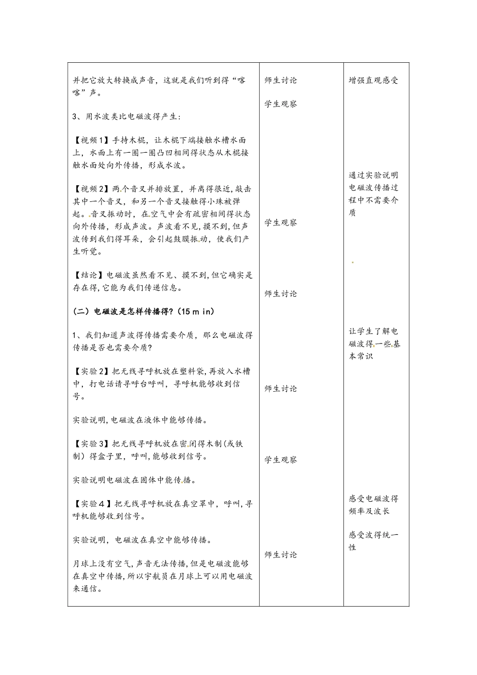 人教版九年级物理  21.2 电磁波的海洋 教案_第2页