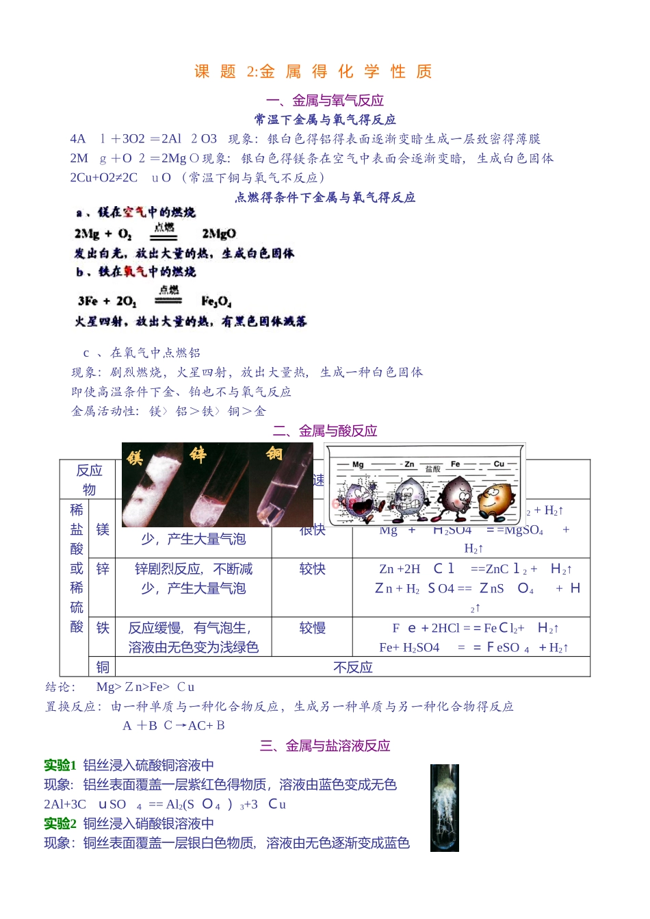 人教版化学金属和金属材料知识点总结_第3页