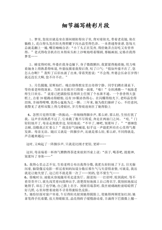 人物细节描写片段