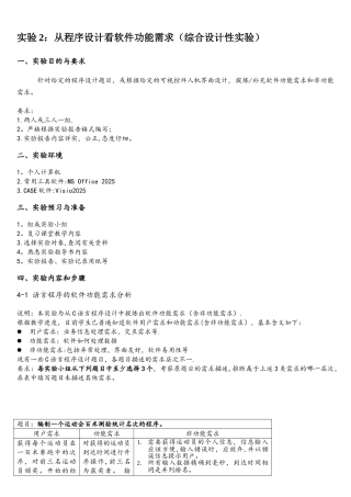 从程序设计看软件功能需求