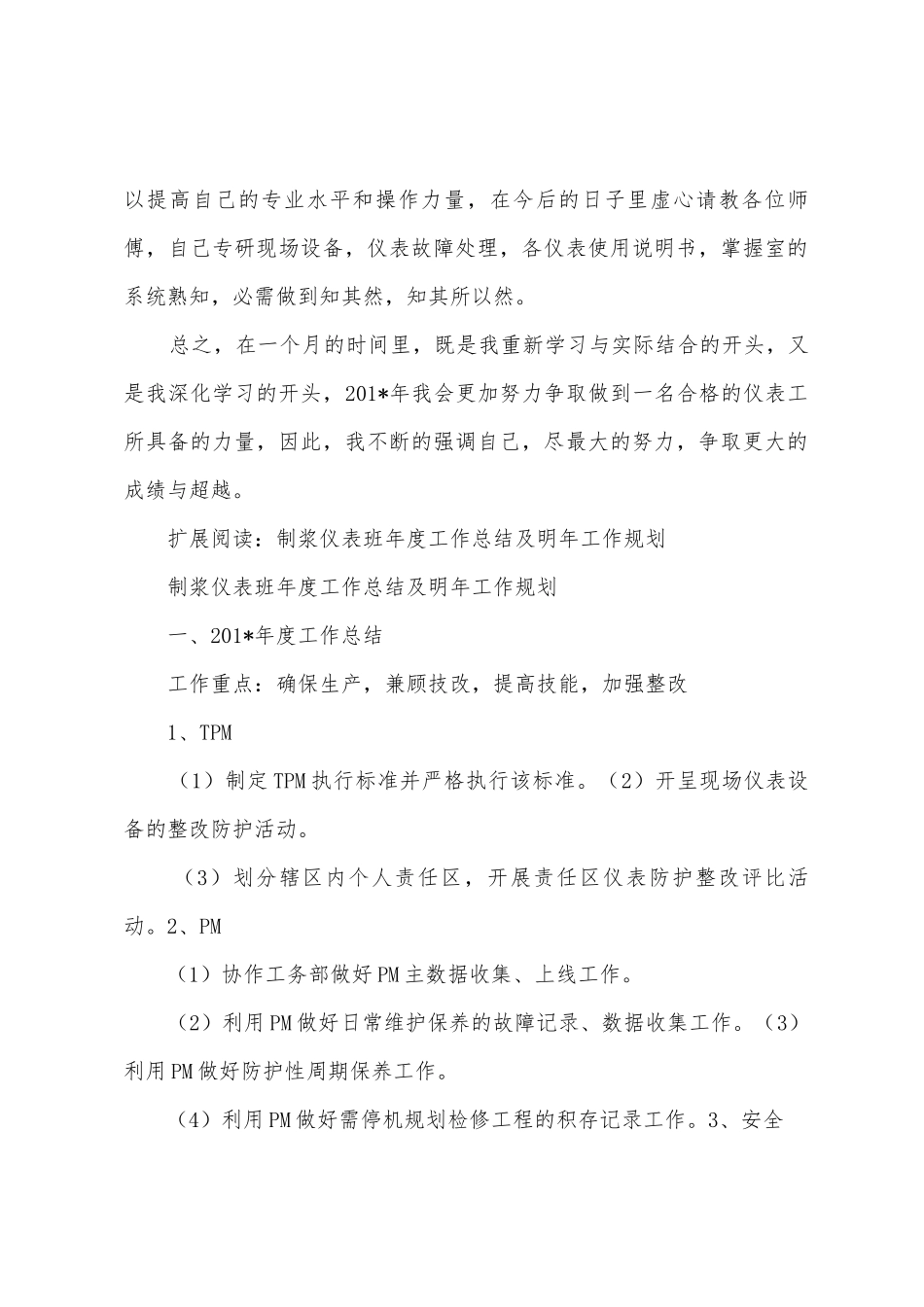 仪表工年终总结及规划_第2页