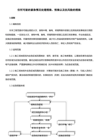 任何可能的紧急情况处理措施、预案以及抗风险的措施