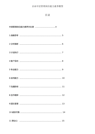 企业中层管理岗位能力素质模型——精品资料