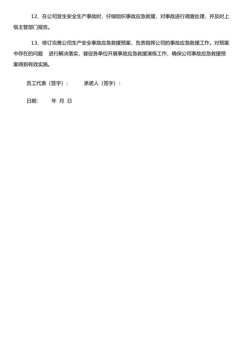 企业主要负责人安全承诺书_第2页