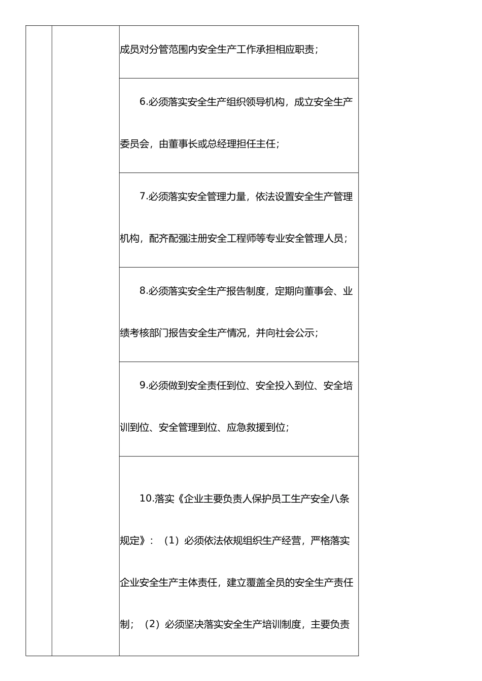 企业主要负责人安全生产责任清单_第2页