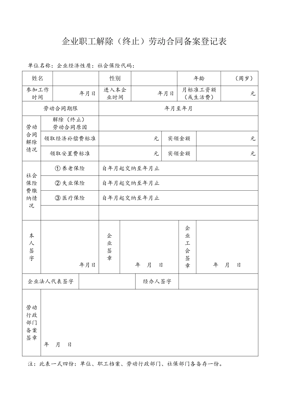 企业职工解除劳动合同备案登记表_第2页
