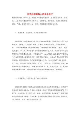 优秀挂职锻炼心得体会范文