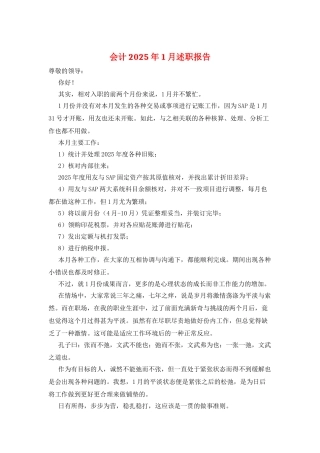 会计2025年1月述职报告