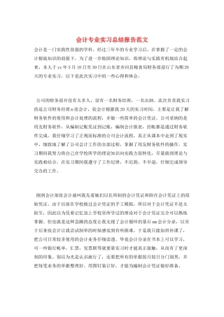 会计专业实习总结报告范文