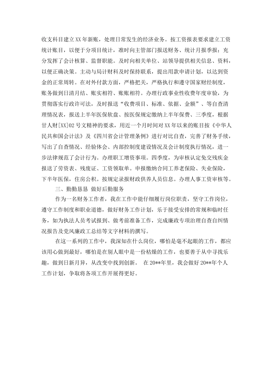 会计个人工作总结模板_第2页