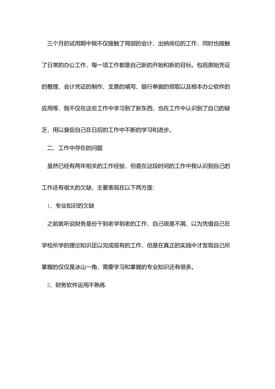 会计个人试用期工作总结三篇_第2页