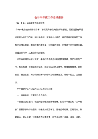 会计半年度工作总结报告