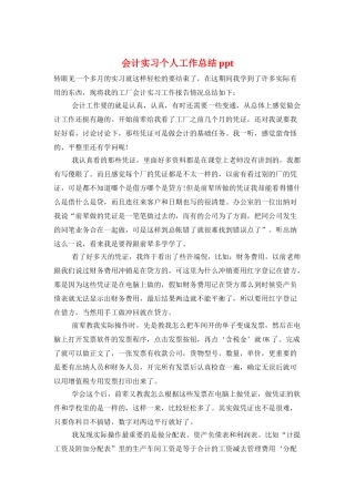 会计实习个人工作总结ppt