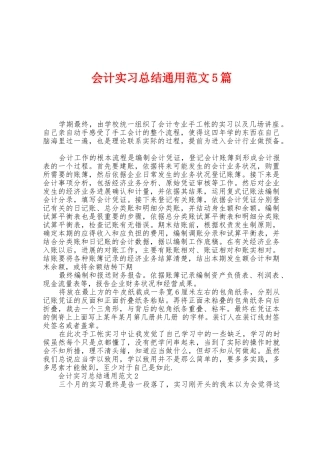 会计实习总结通用范文5篇