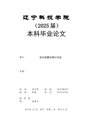 会计电算化下审计研究