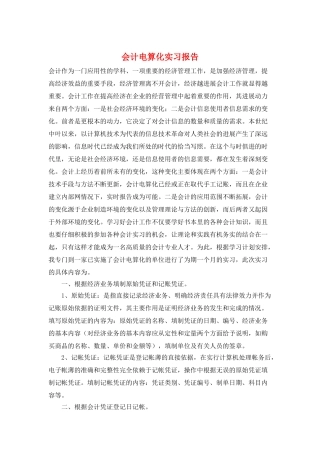 会计电算化实习报告