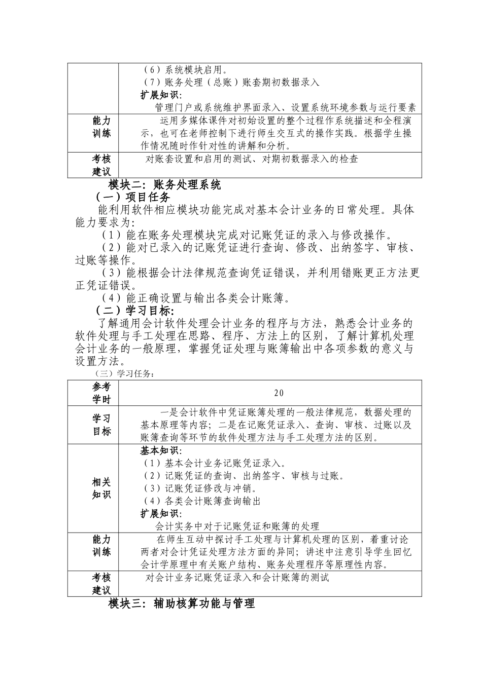 会计电算化实务课程标准_第3页