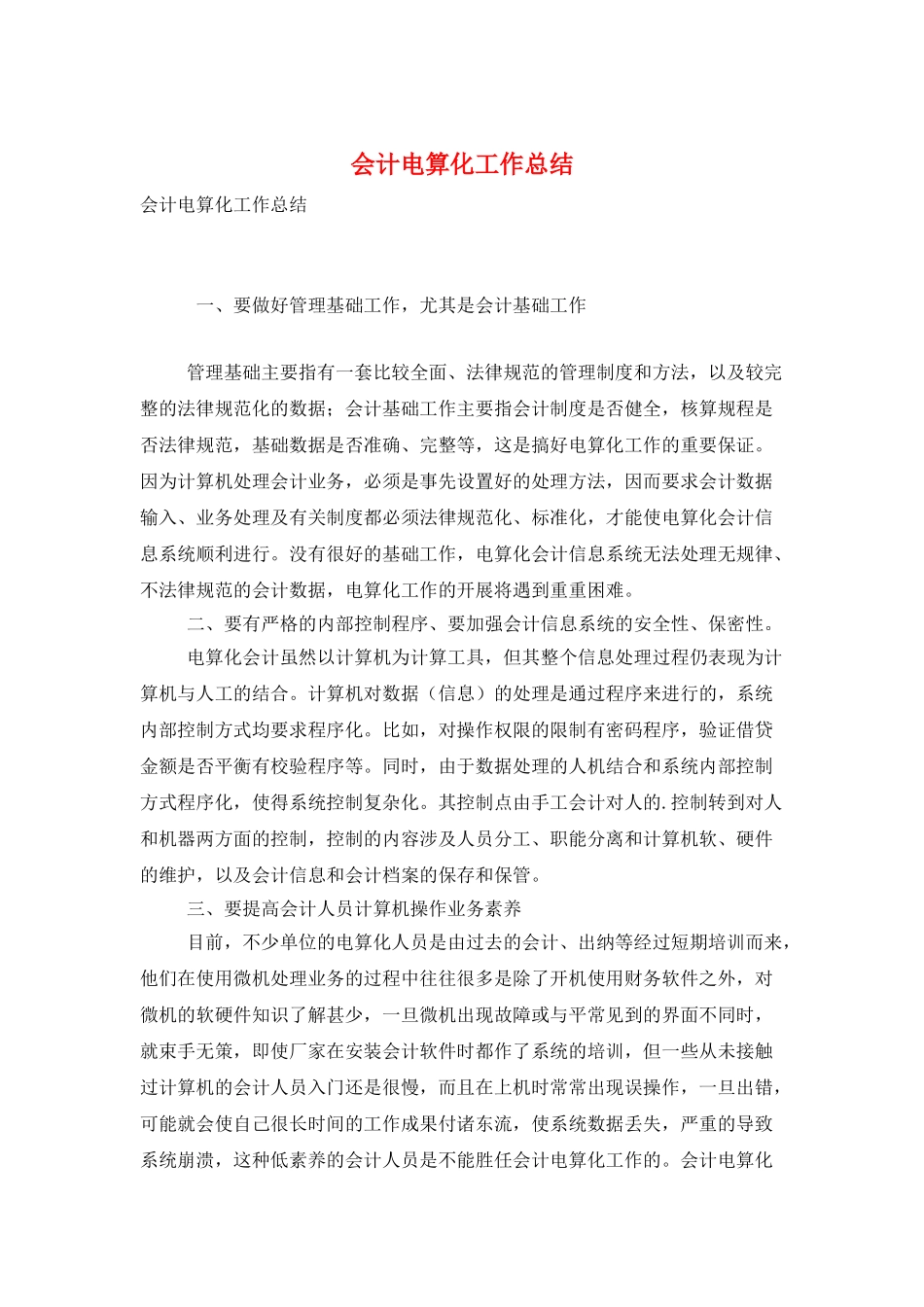 会计电算化工作总结_第1页