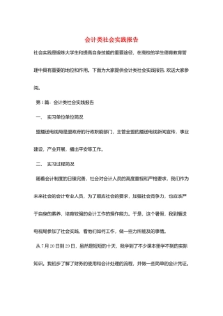 会计类社会实践报告