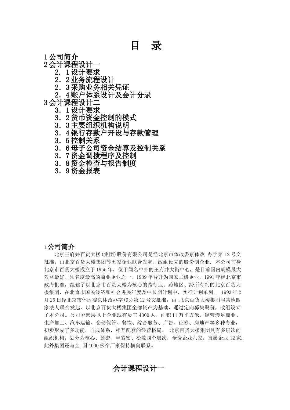 会计综合设计报告_第1页