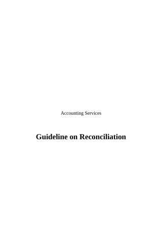 会计账目调节指导资料Guideline on Reconciliation