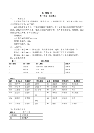 会计软件实务操作习题二