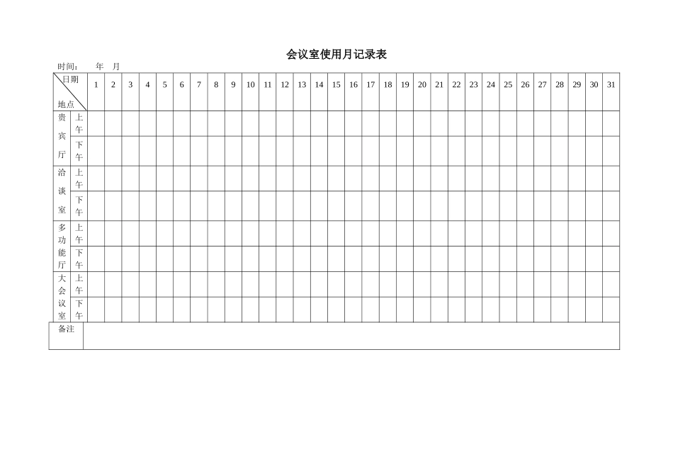 会议室使用月记录表_第1页