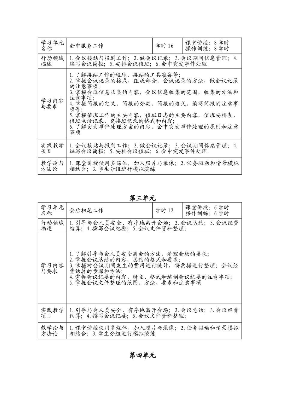 会议组织和管理课程标准_第3页