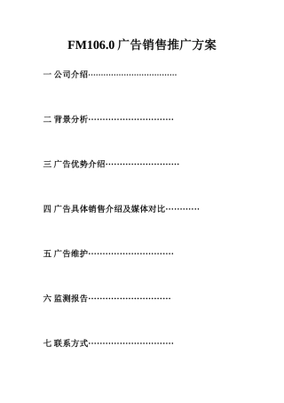 传媒公司广告推广方案