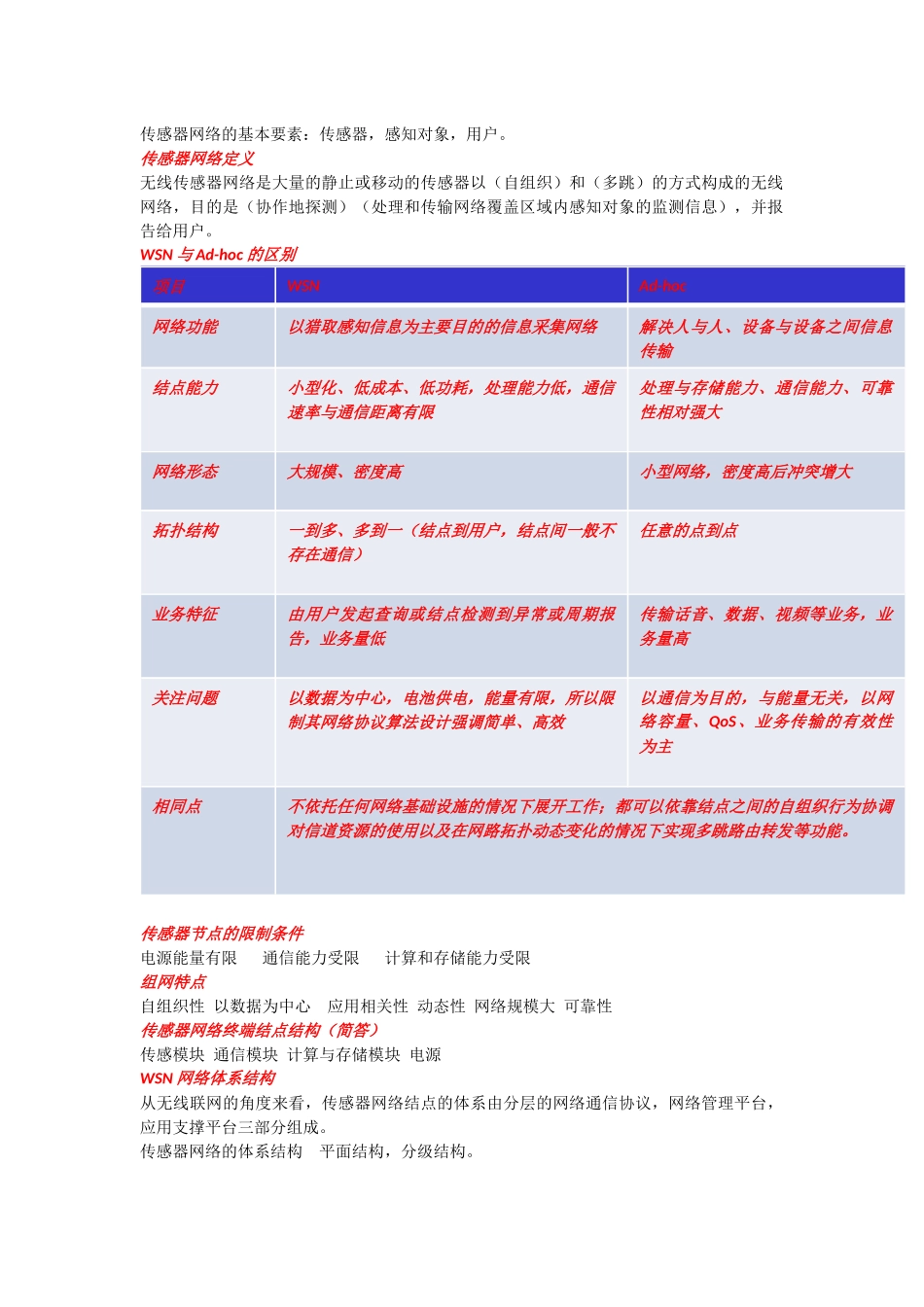 传感器网络知识点汇总_第1页