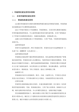 传输网的建设原则和策略